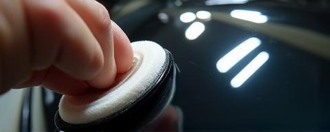 Close-up of ceramic coating being applied